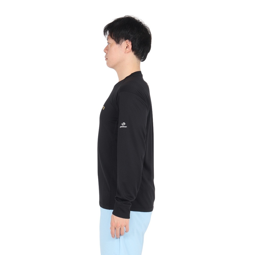 ファイテン（PHITEN）（メンズ、レディース）バレーボールウェア 長袖Tシャツ ブラックゴールド 3124JG62500