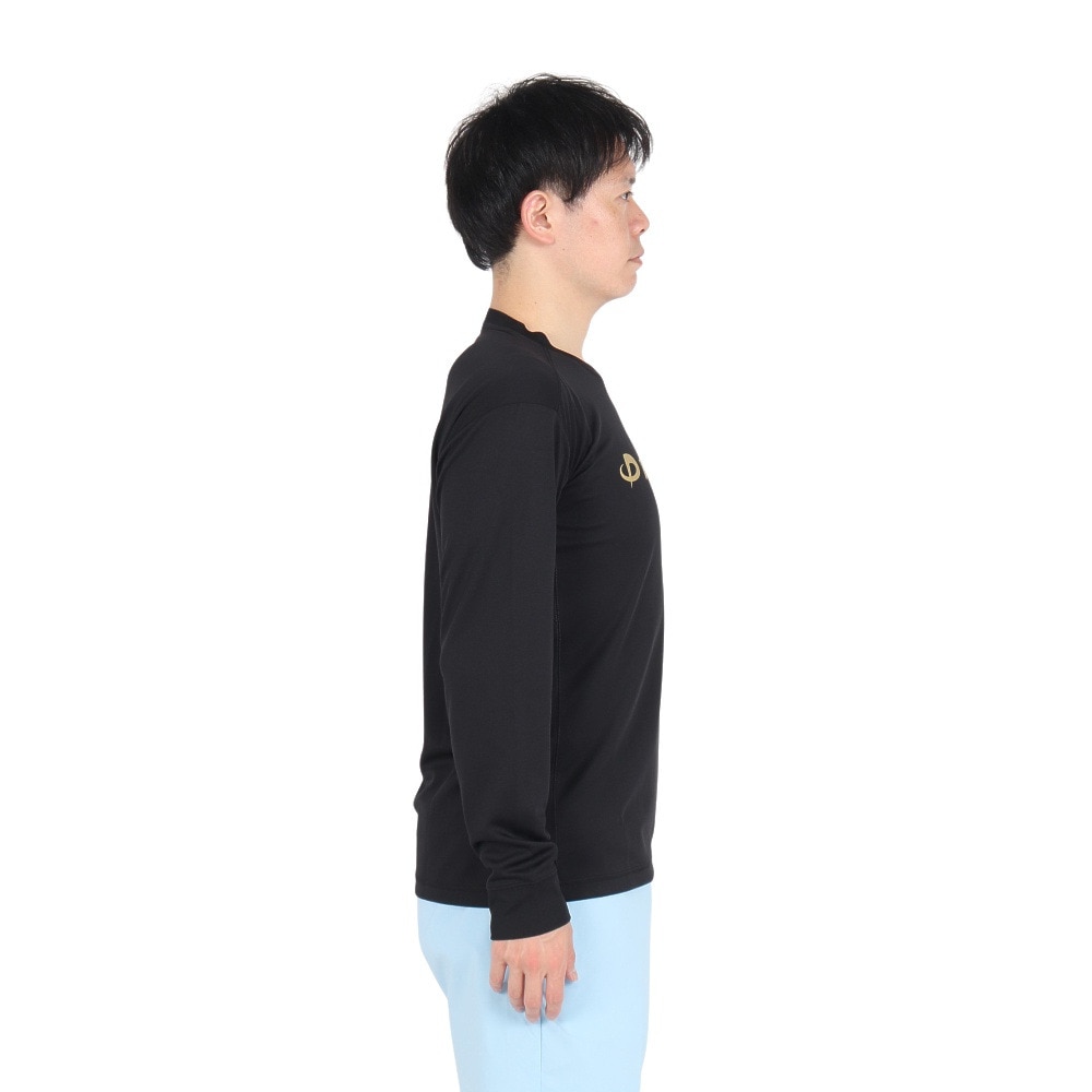 ファイテン（PHITEN）（メンズ、レディース）バレーボールウェア 長袖Tシャツ ブラックゴールド 3124JG62500