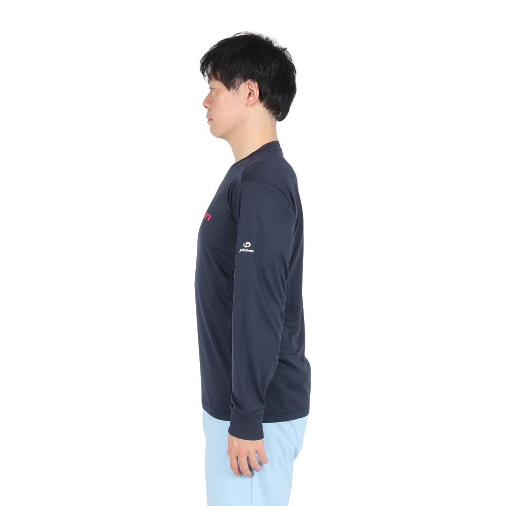 ファイテン（PHITEN）（メンズ、レディース）バレーボールウェア 長袖Tシャツ ネイビーピンク 3124JG62600