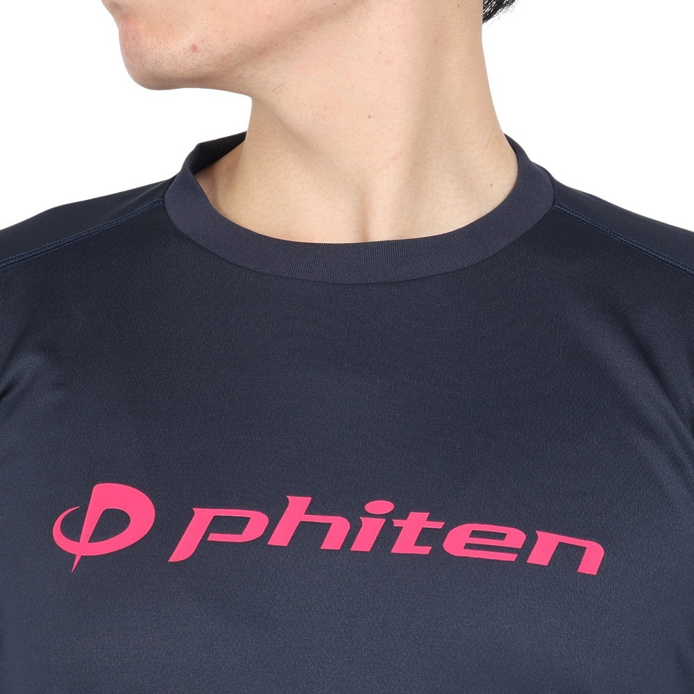 ファイテン（PHITEN）（メンズ、レディース）バレーボールウェア 長袖Tシャツ ネイビーピンク 3124JG62600