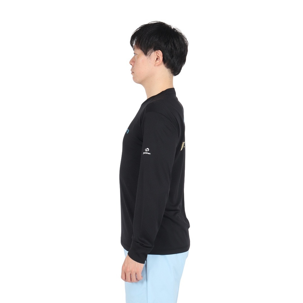 ファイテン（PHITEN）（メンズ、レディース）長袖Tシャツ ラメグラデ ブラックゴールド 3124JG62900