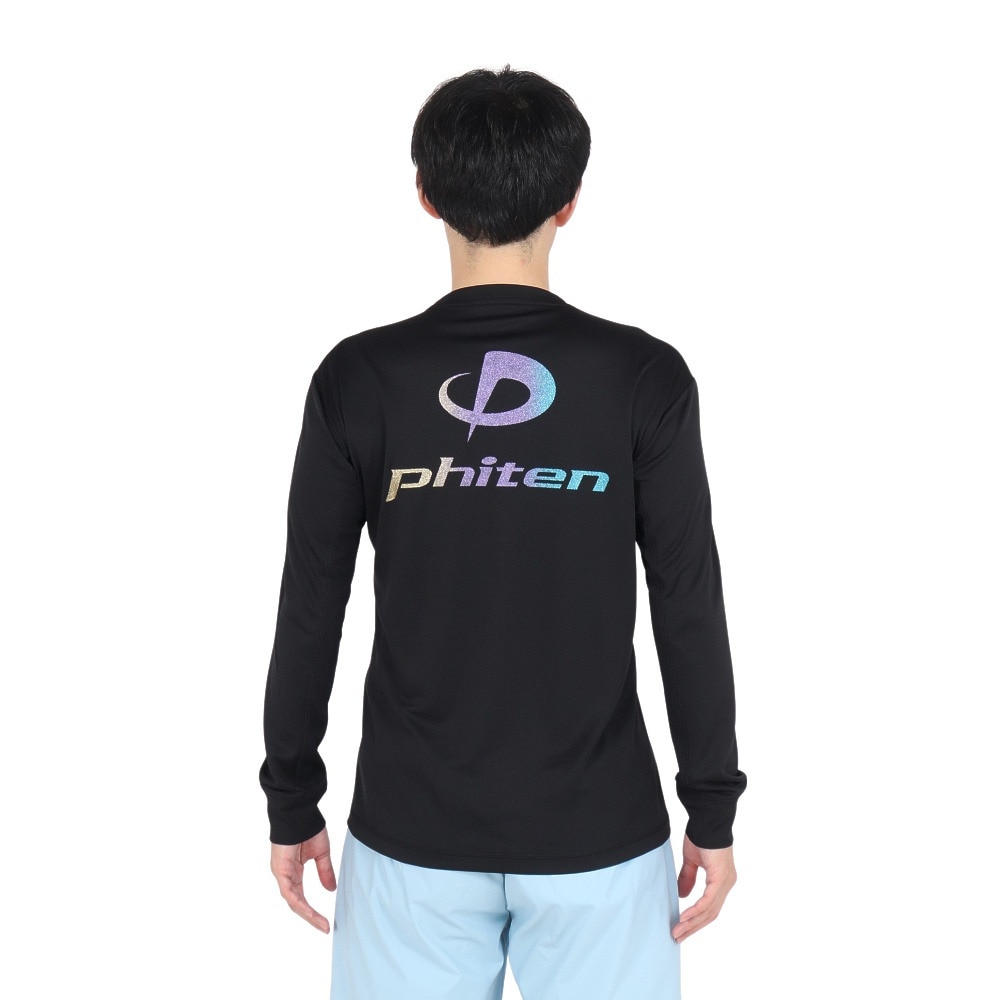 ファイテン（PHITEN）（メンズ、レディース）長袖Tシャツ ラメグラデ ブラックゴールド 3124JG62900
