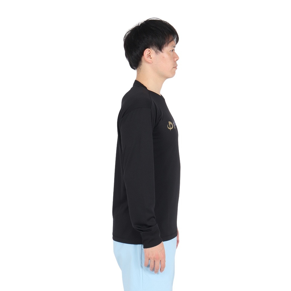 ファイテン（PHITEN）（メンズ、レディース）長袖Tシャツ ラメグラデ ブラックゴールド 3124JG62900