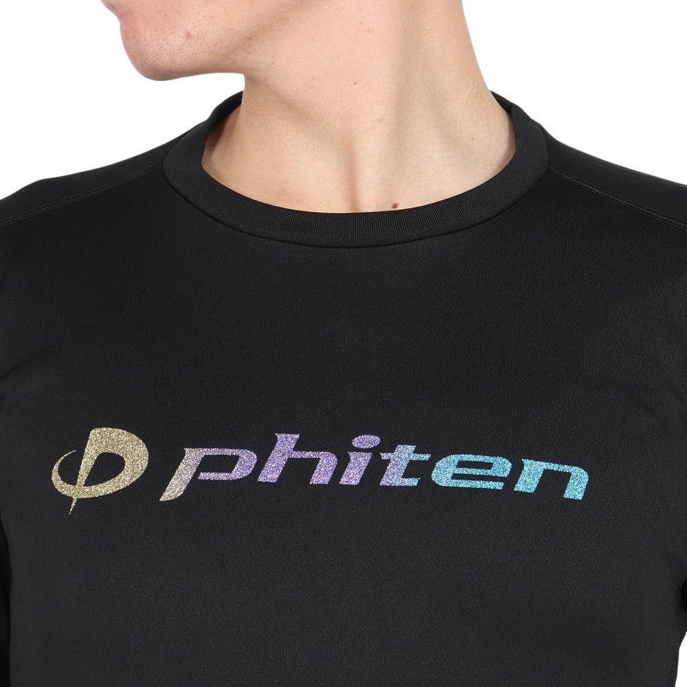ファイテン（PHITEN）（メンズ、レディース）長袖Tシャツ ラメグラデ ブラックゴールド 3124JG62900