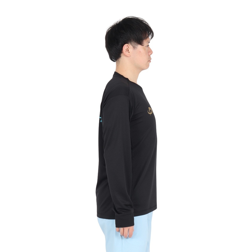 ファイテン（PHITEN）（メンズ、レディース）長袖Tシャツ ラメグラデ ブラックイエロー 3124JG62910