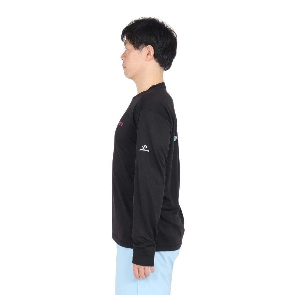 ファイテン（PHITEN）（メンズ、レディース）長袖Tシャツ ラメグラデ ブラックブルー 3124JG62920