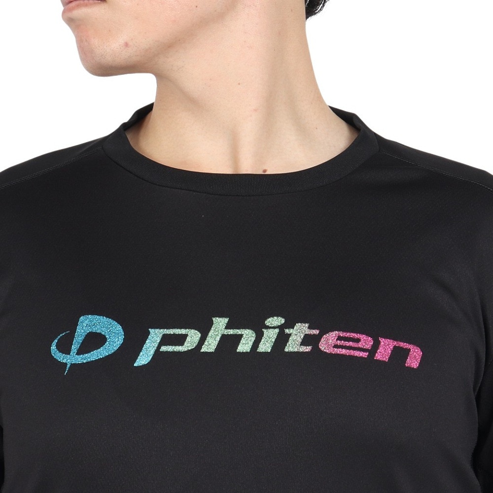 ファイテン（PHITEN）（メンズ、レディース）長袖Tシャツ ラメグラデ ブラックブルー 3124JG62920