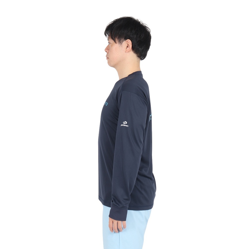ファイテン（PHITEN）（メンズ、レディース）長袖Tシャツ ラメグラデ ネイビーブルー 3124JG63000