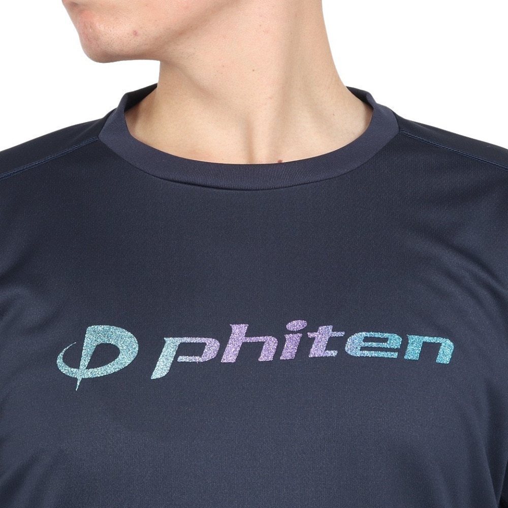 ファイテン（PHITEN）（メンズ、レディース）長袖Tシャツ ラメグラデ ネイビーブルー 3124JG63000