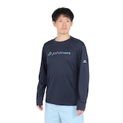(メンズ、レディース)長袖Tシャツ ラメグラデ ネイビーブルー 3124JG63000