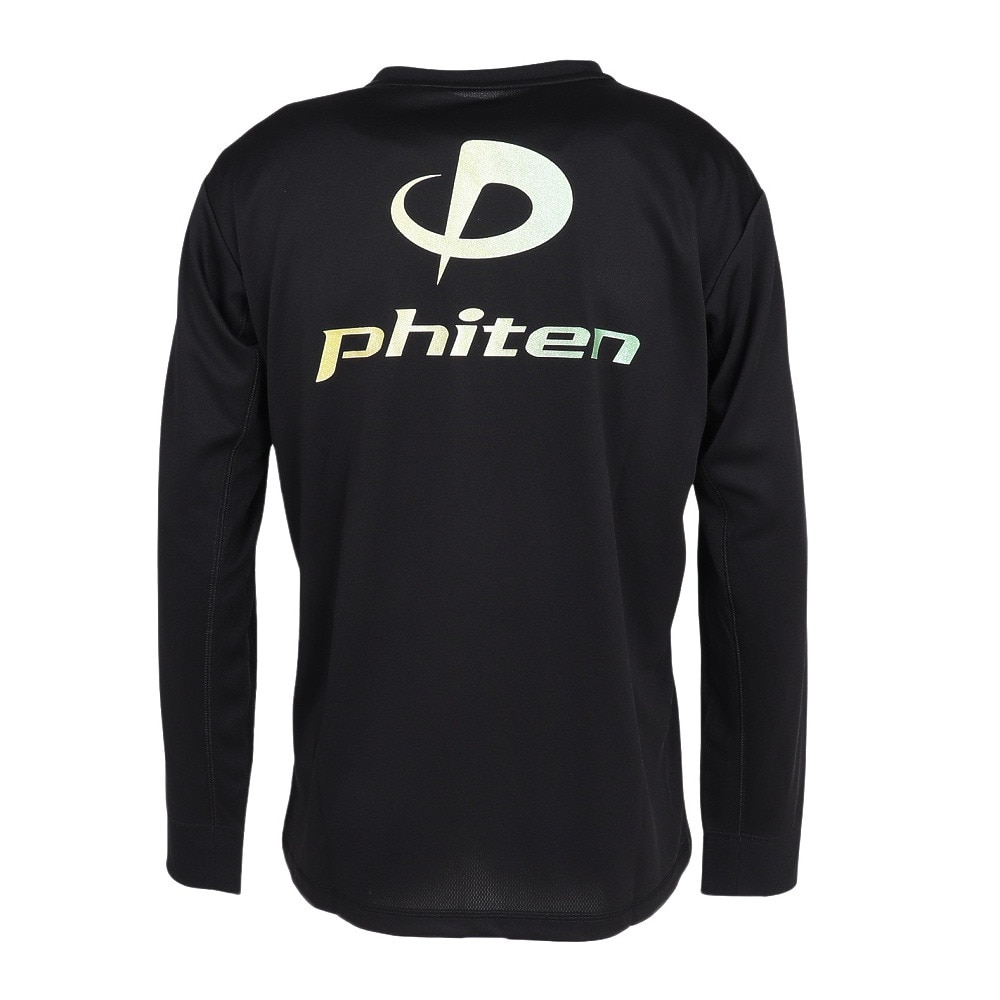 ファイテン（PHITEN）（メンズ、レディース）バレーボールウェア ラメ グラデーション 長袖Tシャツ BK/YE 3125JG68320