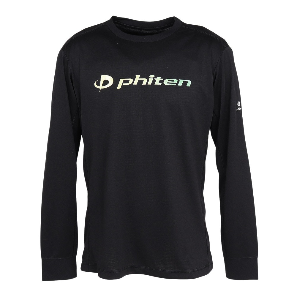 ファイテン（PHITEN）（メンズ、レディース）バレーボールウェア ラメ グラデーション 長袖Tシャツ BK/YE 3125JG68320