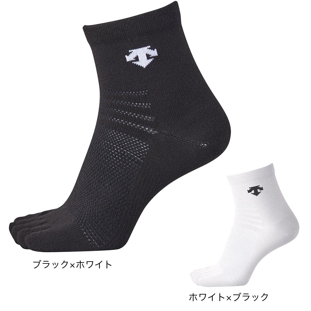 デサント（DESCENTE）（メンズ、レディース）バレーボール ソックス 5本指スーパーショートソックス DVB-9135 BLK