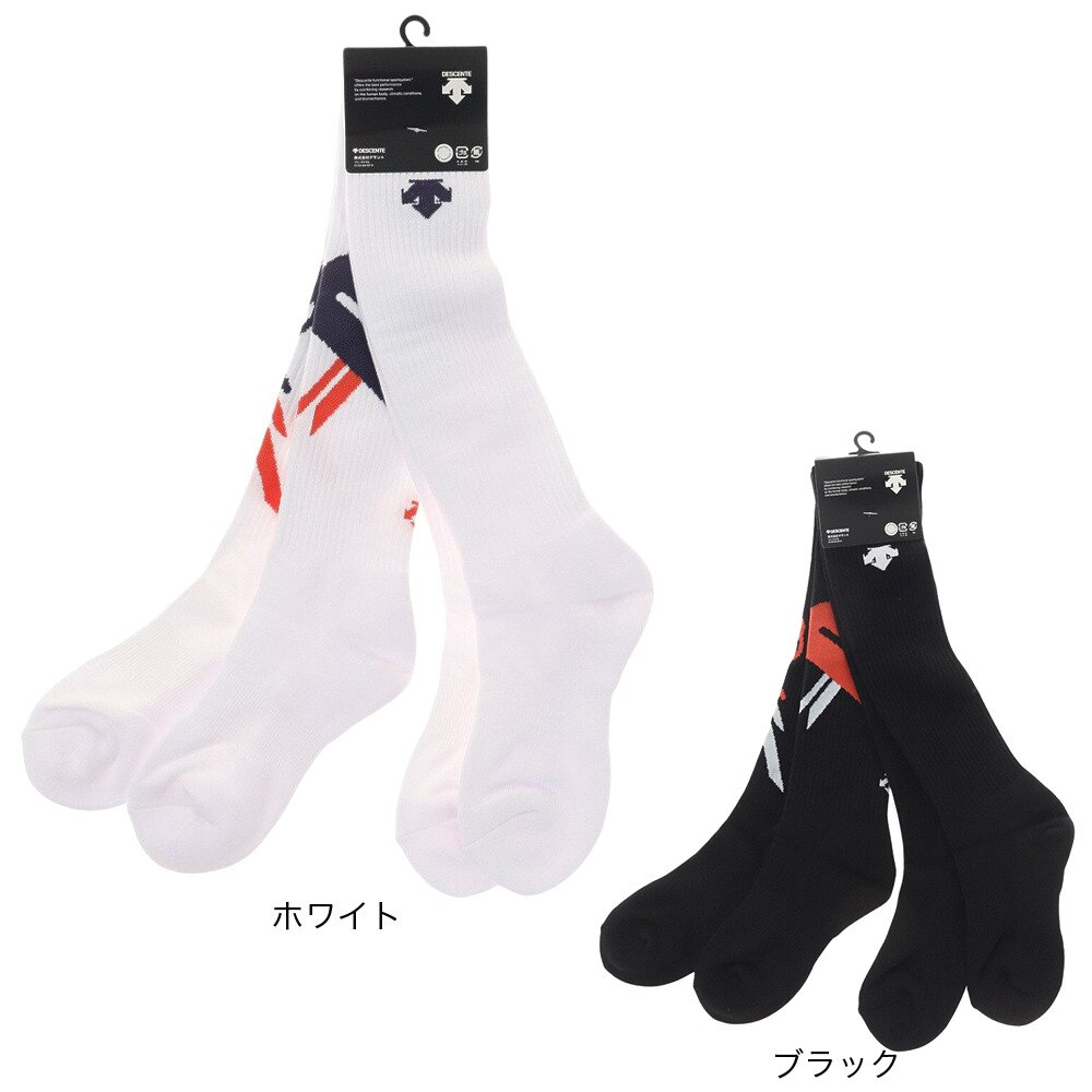 デサント（DESCENTE）（レディース）バレーボール ソックス 2足組ハイソックス DVB-9145S2 WHT