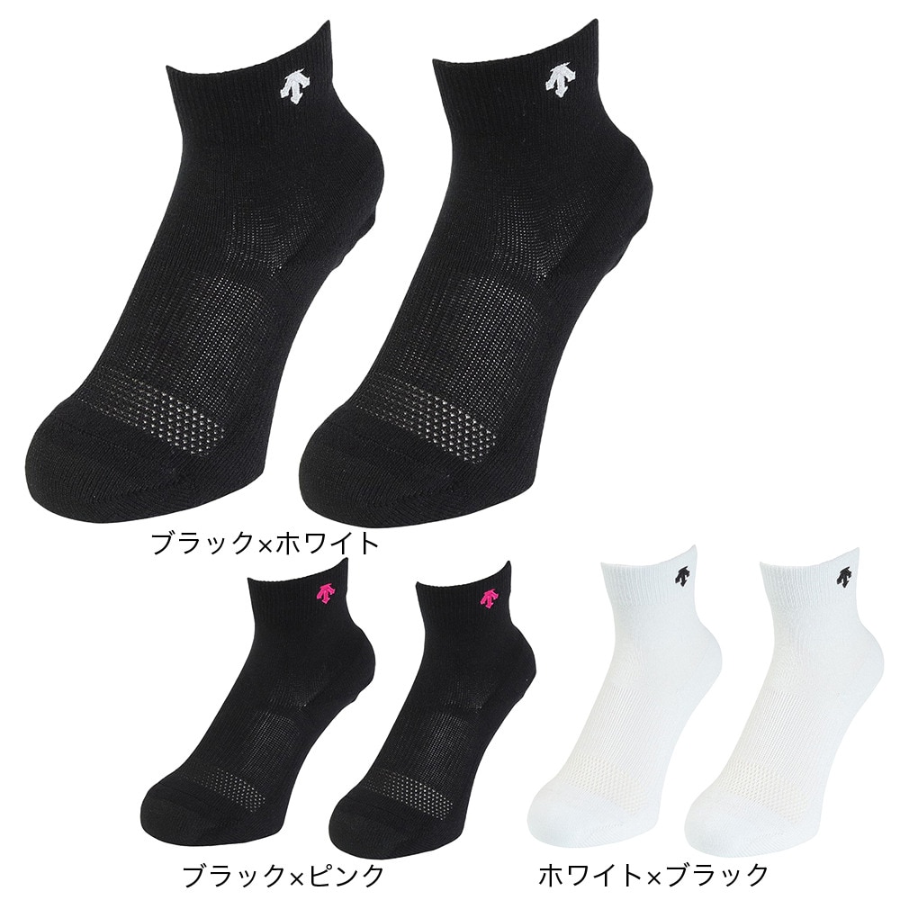 デサント（DESCENTE）（メンズ、レディース）バレーボール スーパーショートソックス 2足組 DVB-9136S2 WBK