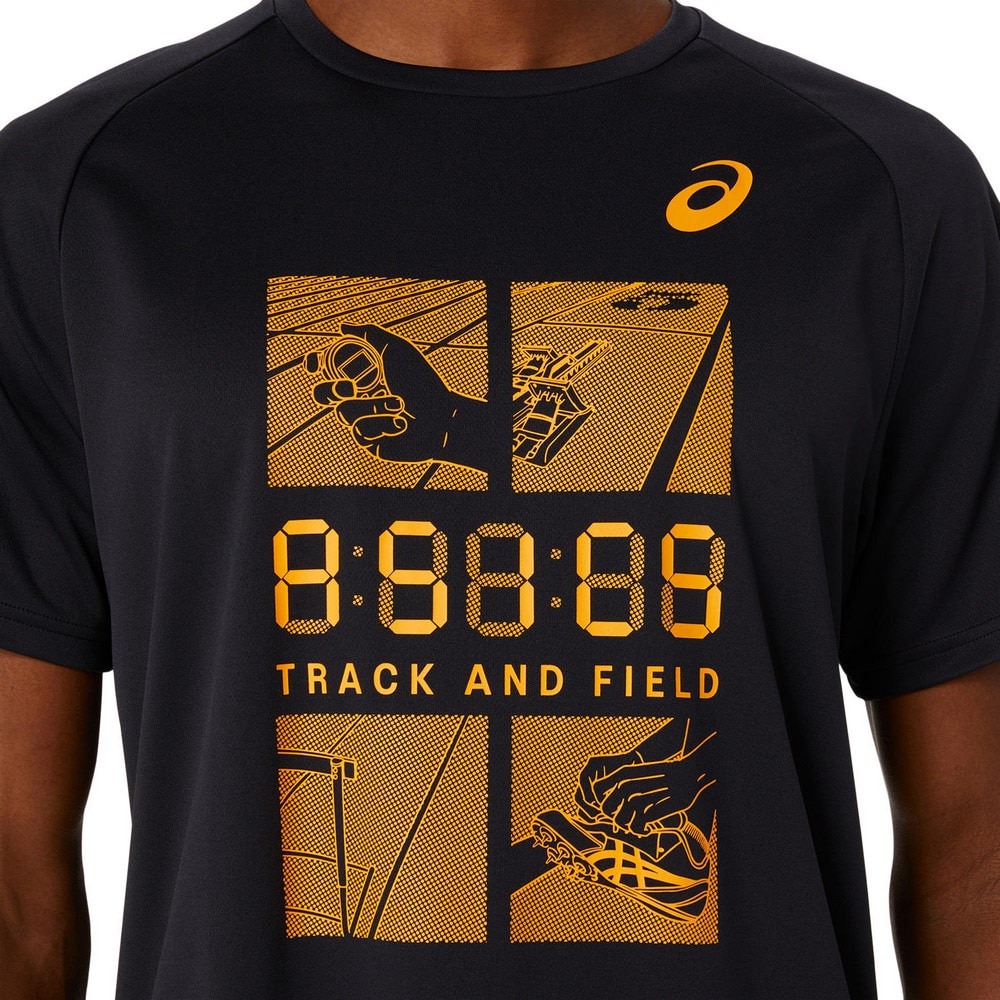 アシックス（ASICS）（メンズ）陸上ウェア シャツ プリント半袖シャツ 2091A673.001