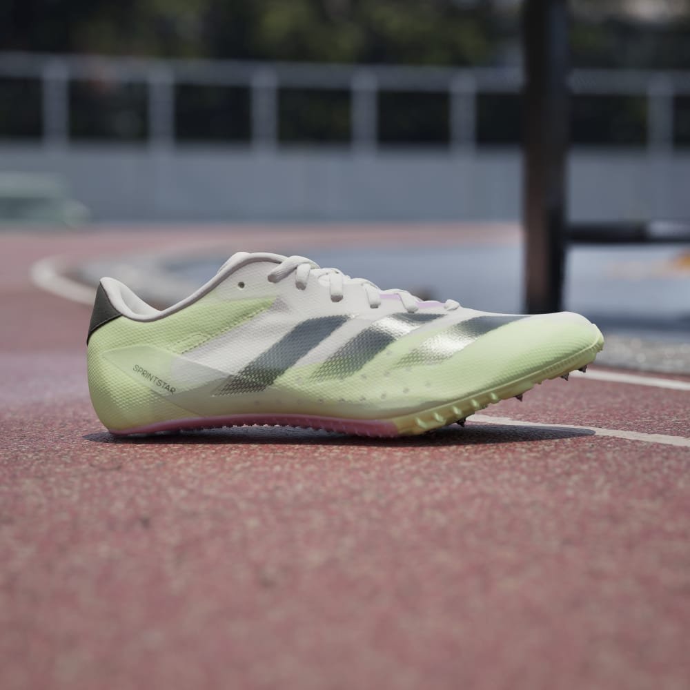 ADIZERO スパイクシューズ 緑色 付属品あり Prime
