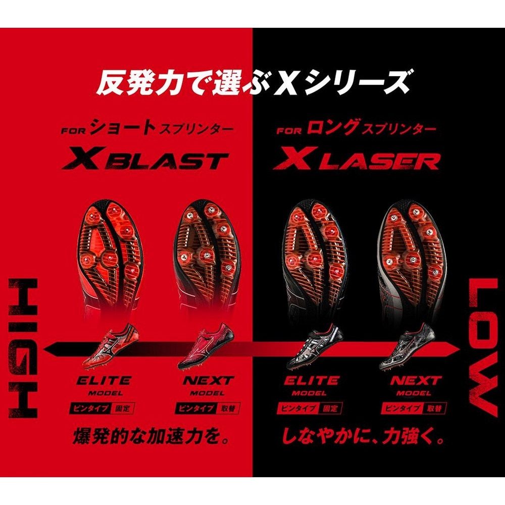 ミズノ（MIZUNO）（メンズ、レディース）陸上スパイク X レーザー ネクスト LASER NEXT U1GA210350 オールウェザートラック専用 ハードル★★★