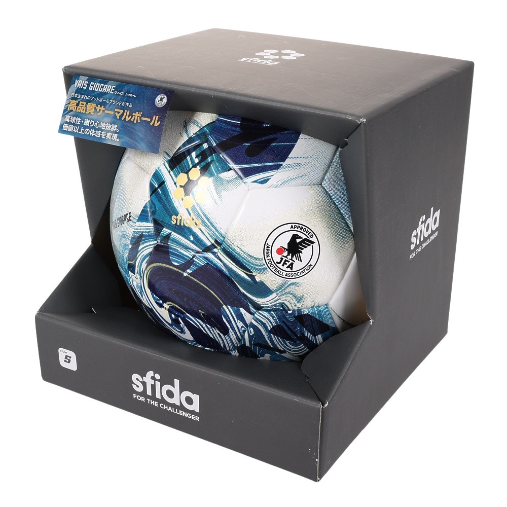 スフィーダ（SFIDA）（メンズ、レディース）サッカーボール 5号球 検定球 VAIS GIOCARE SB-23VG02 WHT/BLU