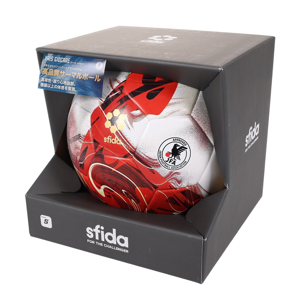 スフィーダ（SFIDA）（メンズ、レディース）サッカーボール 5号球 検定球 VAIS GIOCARE SB-23VG02 WHT/RED