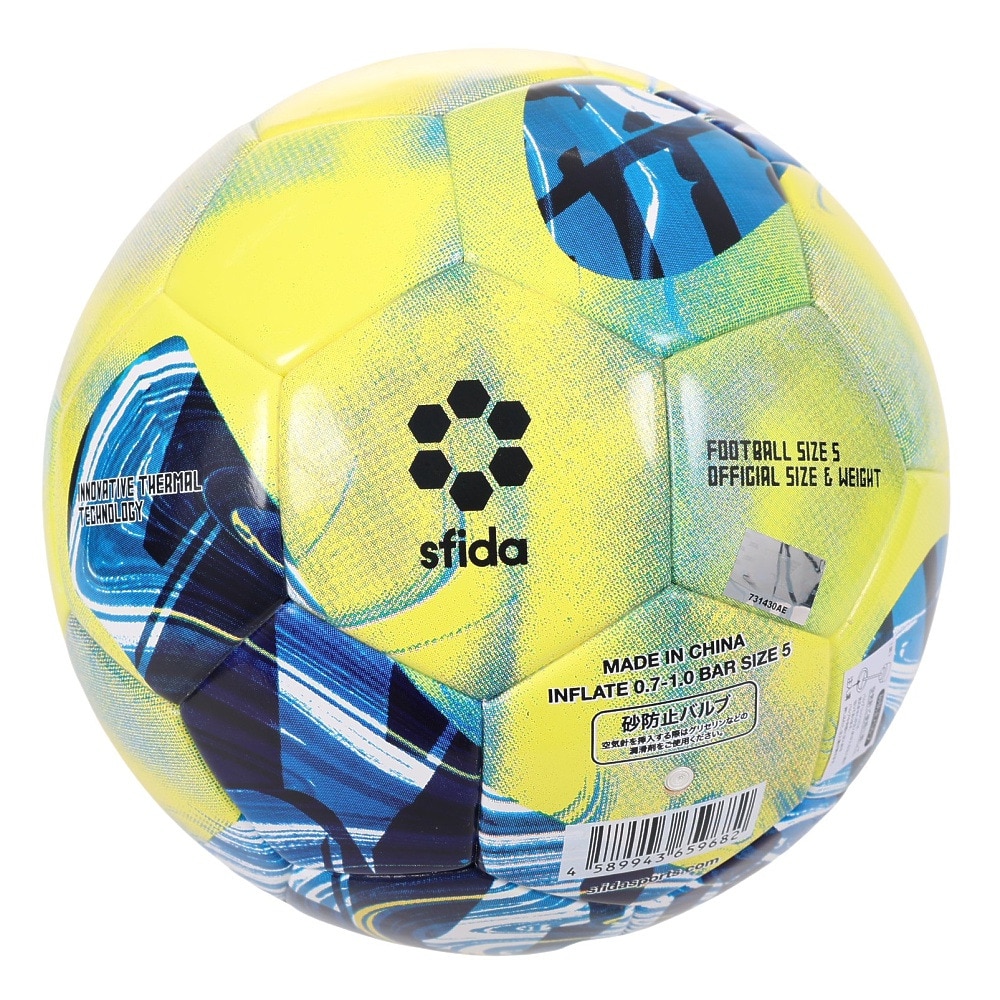 スフィーダ（SFIDA）（メンズ、レディース）サッカーボール 5号球 検定球 VAIS GIOCARE SB-23VG02 YEL/BLU
