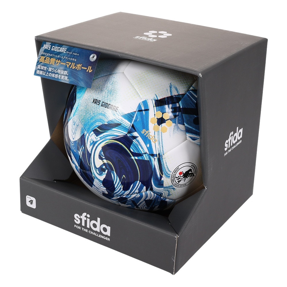 スフィーダ（SFIDA）（キッズ）ジュニア サッカーボール 4号球 検定球 VAIS GIOCARE JR SB-23VG03 WHT/BLU