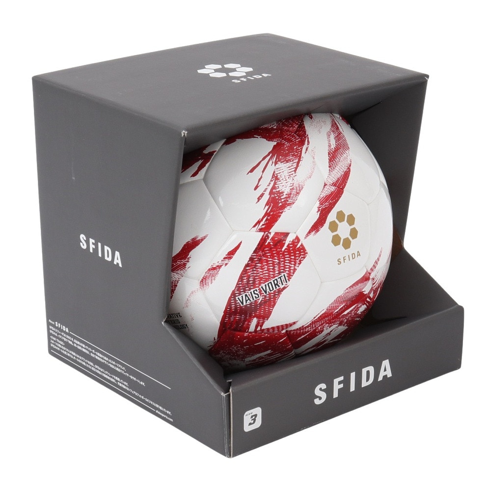 スフィーダ（SFIDA）（キッズ）ジュニア サッカーボール 3号球 VAIS VORTI SB-25VV04 WHT/RED