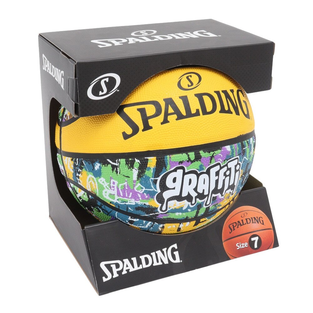 スポルディング（SPALDING）（メンズ）バスケットボール 7号球 グラフィティ グリーンxイエロー 84-374Z
