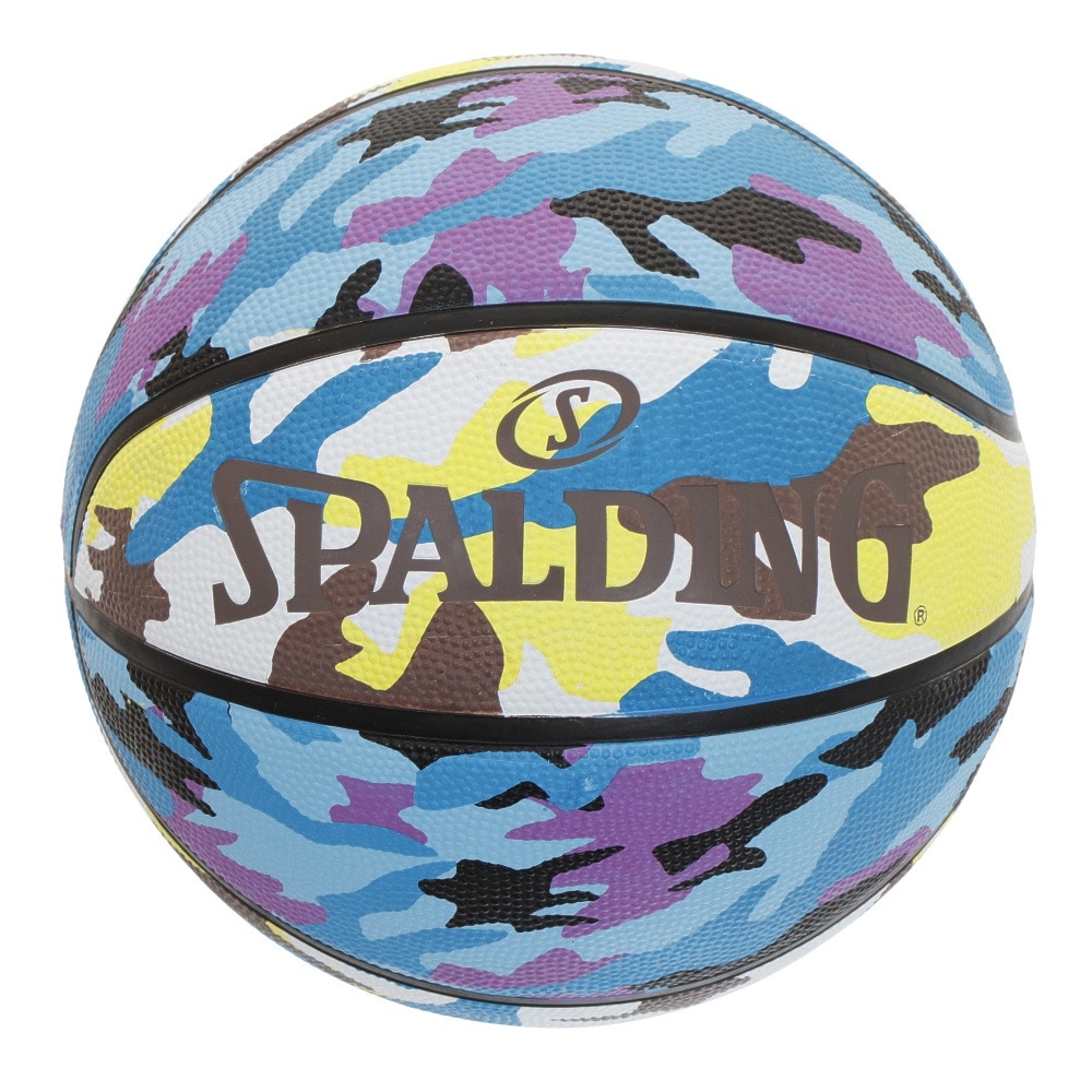 スポルディング（SPALDING）（メンズ）バスケットボール 7号球 マルチカモ ブルー×ブラウン 84-500J 屋外 室外