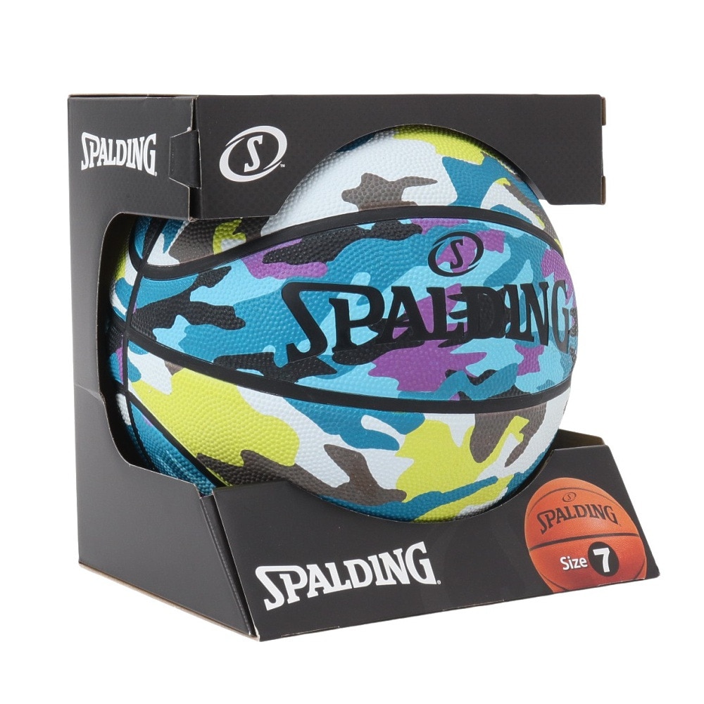 スポルディング（SPALDING）（メンズ）バスケットボール 7号球 マルチカモ ブルー×ブラウン 84-500J 屋外 室外