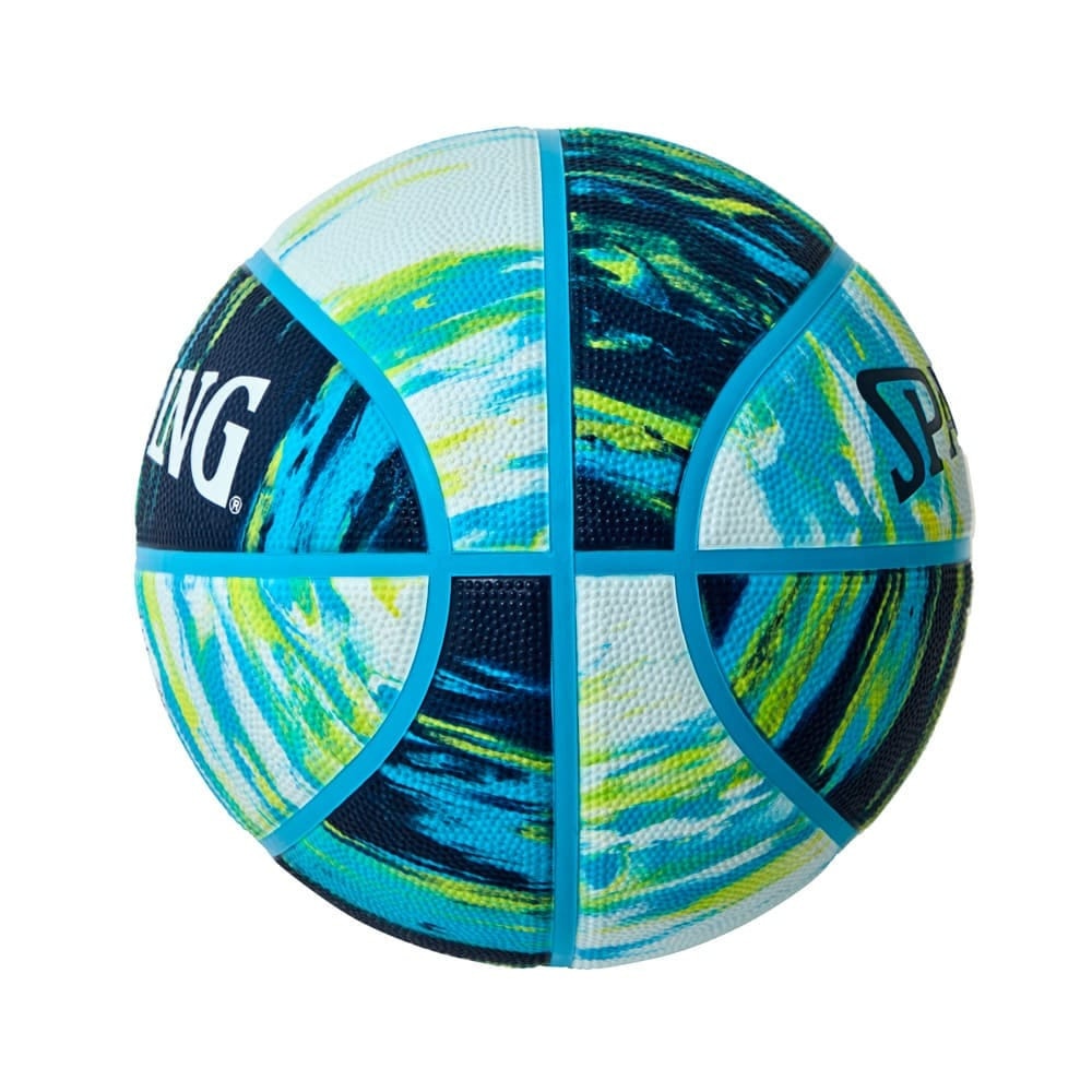 スポルディング（SPALDING）（メンズ）バスケットボール 7号球 マーブル ブルー×イエロー 84-803J
