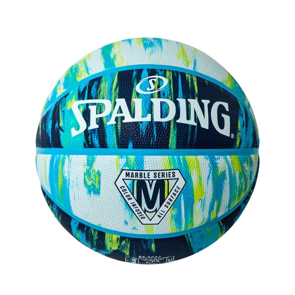 スポルディング（SPALDING）（メンズ）バスケットボール 7号球 マーブル ブルー×イエロー 84-803J