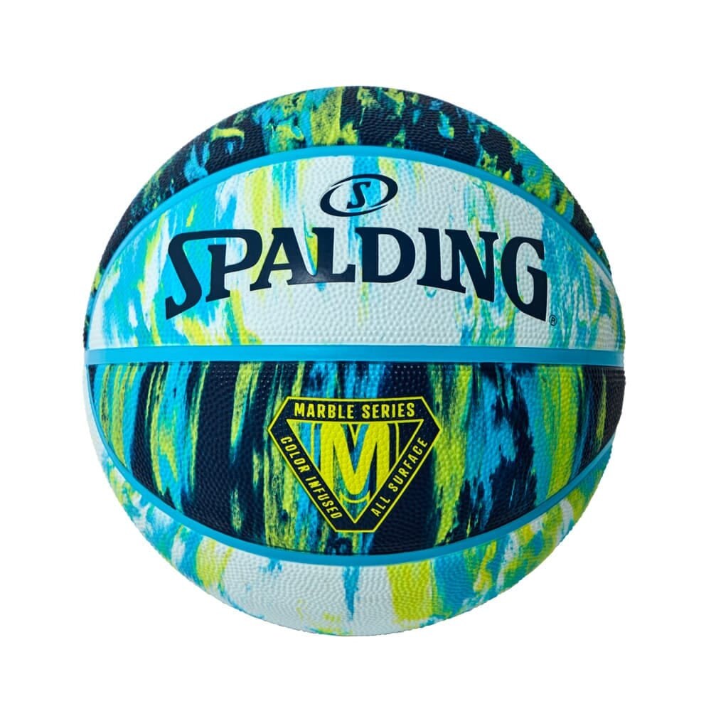 スポルディング（SPALDING）（メンズ）バスケットボール 7号球 マーブル ブルー×イエロー 84-803J