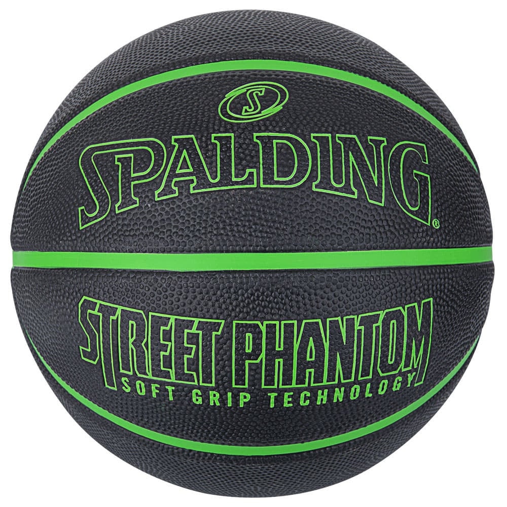 スポルディング（SPALDING）（メンズ）バスケットボール 7号球 ストリートファントム ラバー ブラック×グリーン 84-384Z