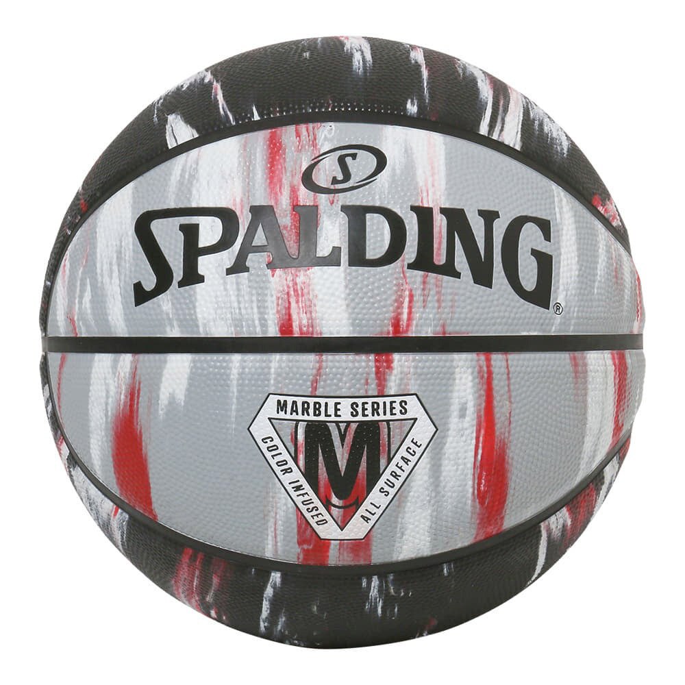 スポルディング（SPALDING）（メンズ）バスケットボール 7号球 マーブル レッド×ブラック ラバー 84-936J