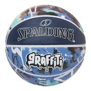 スポルディング（SPALDING）（メンズ）バスケットボール 7号球 グラフィティ ネイビー×ブルー ラバー 84-937J