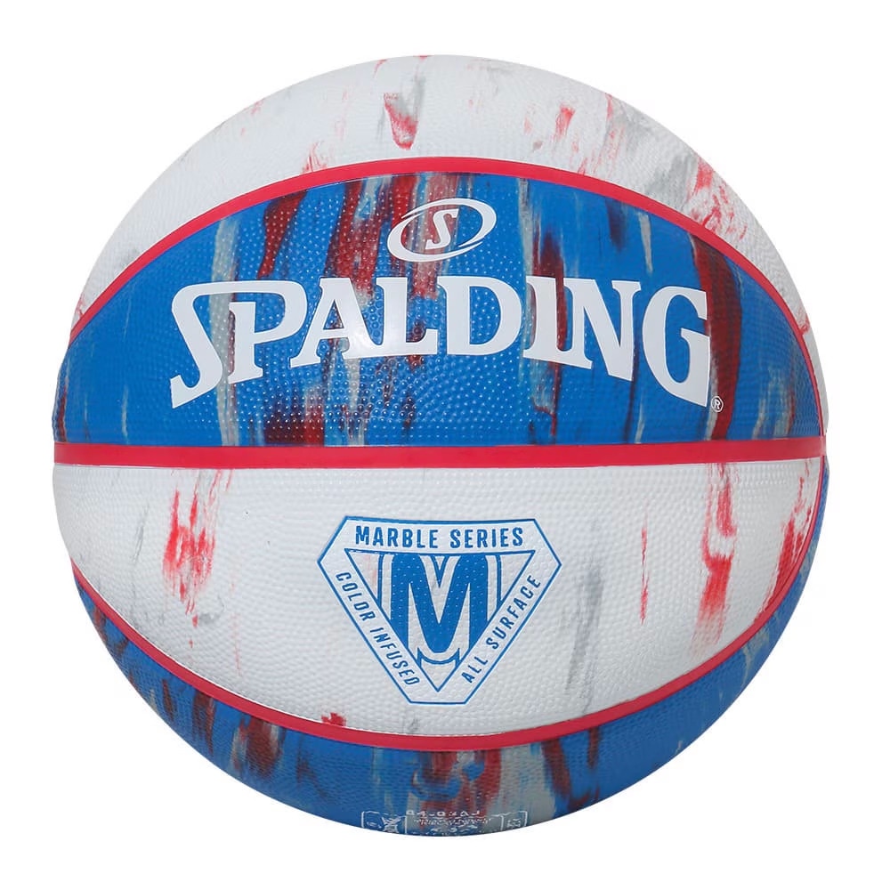 スポルディング（SPALDING）（メンズ）バスケットボール 7号球 マーブル レッド×ホワイト×ブルー 84-933J