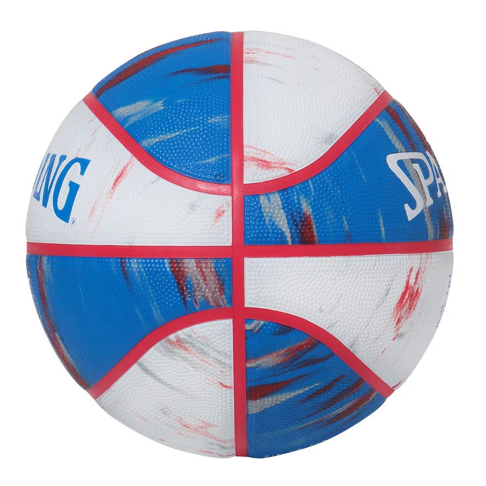 スポルディング（SPALDING）（メンズ）バスケットボール 7号球 マーブル レッド×ホワイト×ブルー 84-933J