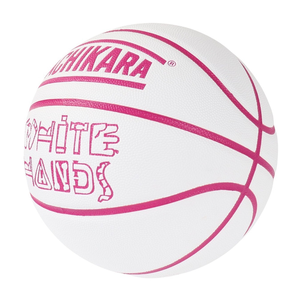 タチカラ（TACHIKARA）（メンズ）バスケットボール 7号球 WHITE HANDS ホワイト×ピンク SB7-299