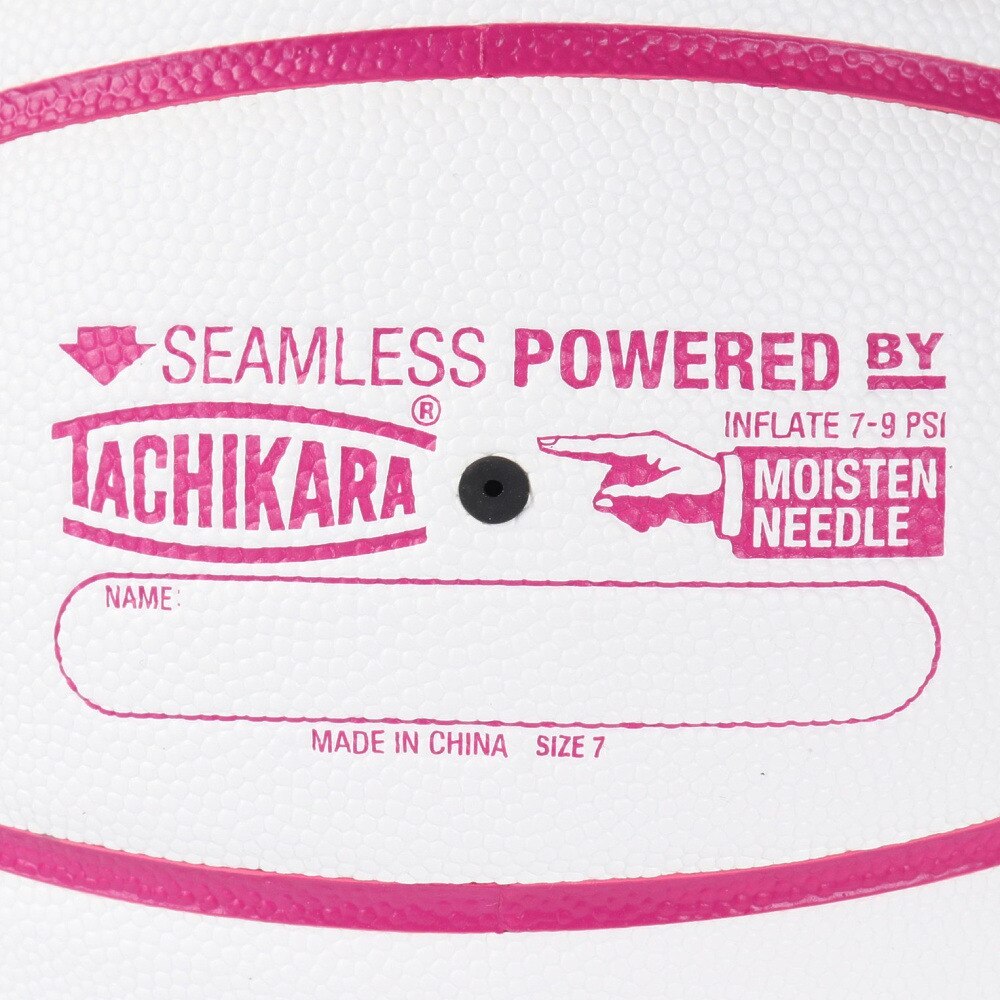 タチカラ（TACHIKARA）（メンズ）バスケットボール 7号球 WHITE HANDS ホワイト×ピンク SB7-299
