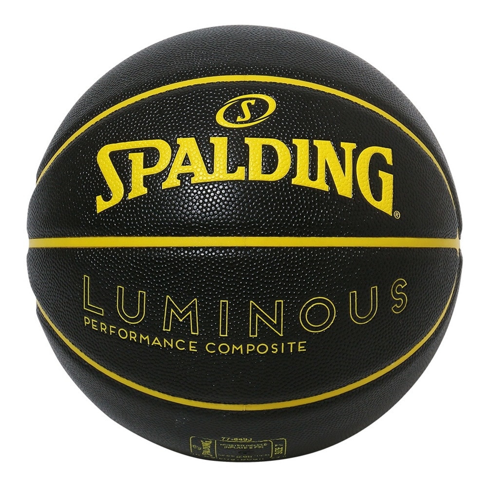 スポルディング（SPALDING）（メンズ）バスケットボール 7号球 ルミナス コンポジット ブラック×イエロー 77-849J