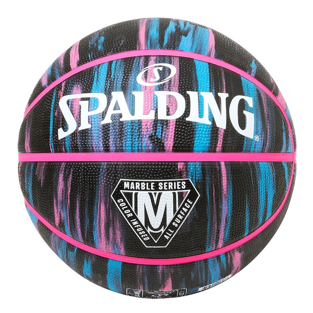 スポルディング（SPALDING）（メンズ）バスケットボール 7号球 マーブル ブラックネオン 84-400Z