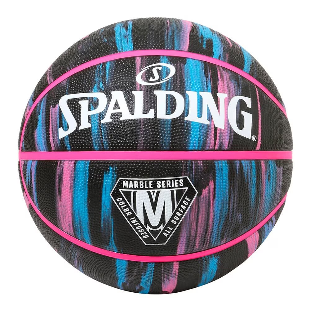 スポルディング（SPALDING）（メンズ）バスケットボール 7号球 マーブル ブラックネオン 84-400Z