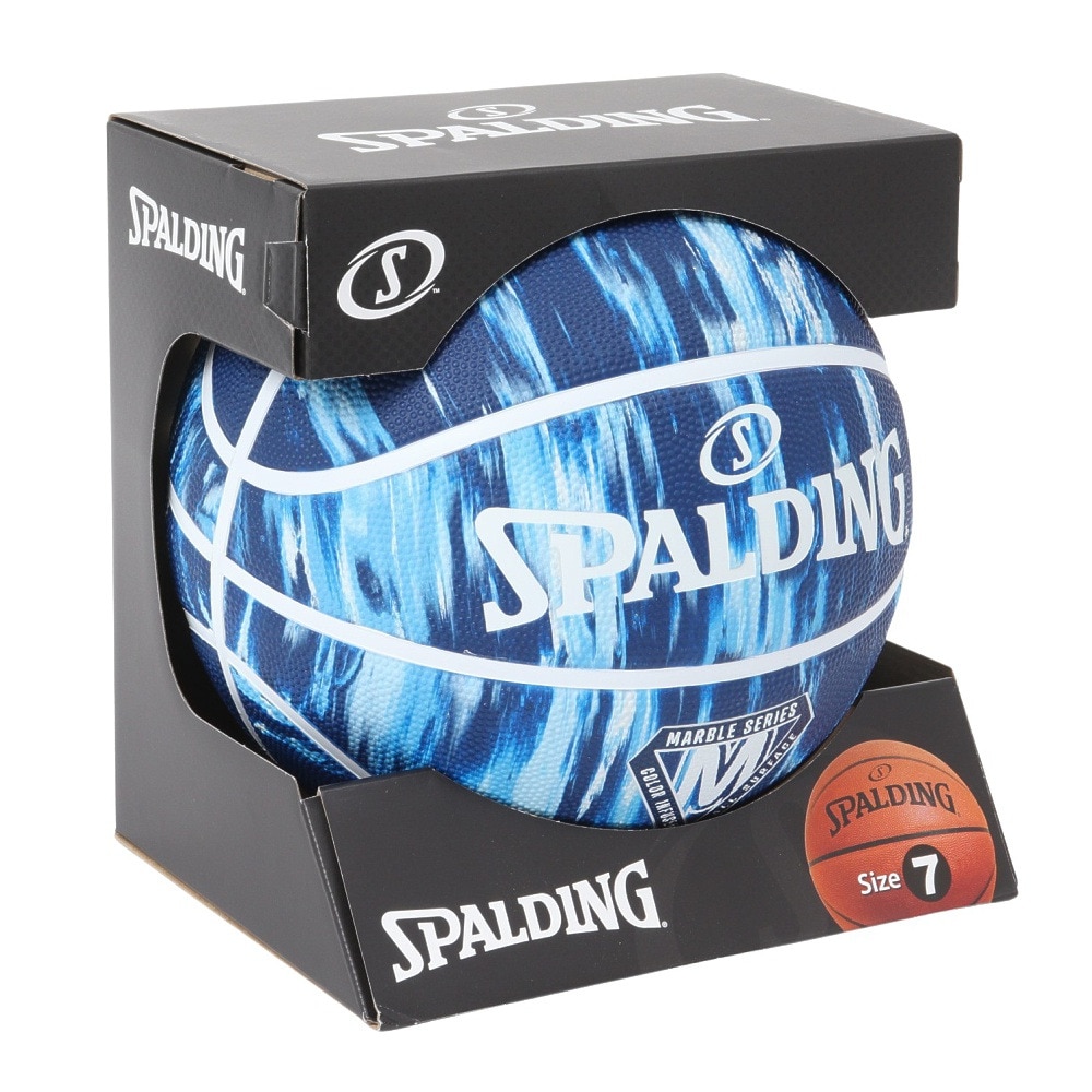 スポルディング（SPALDING）（メンズ）バスケットボール 7号球 マーブル ネイビー ライトブルー 85-069Z