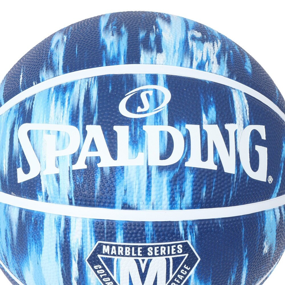 スポルディング（SPALDING）（メンズ）バスケットボール 7号球 マーブル ネイビー ライトブルー 85-069Z