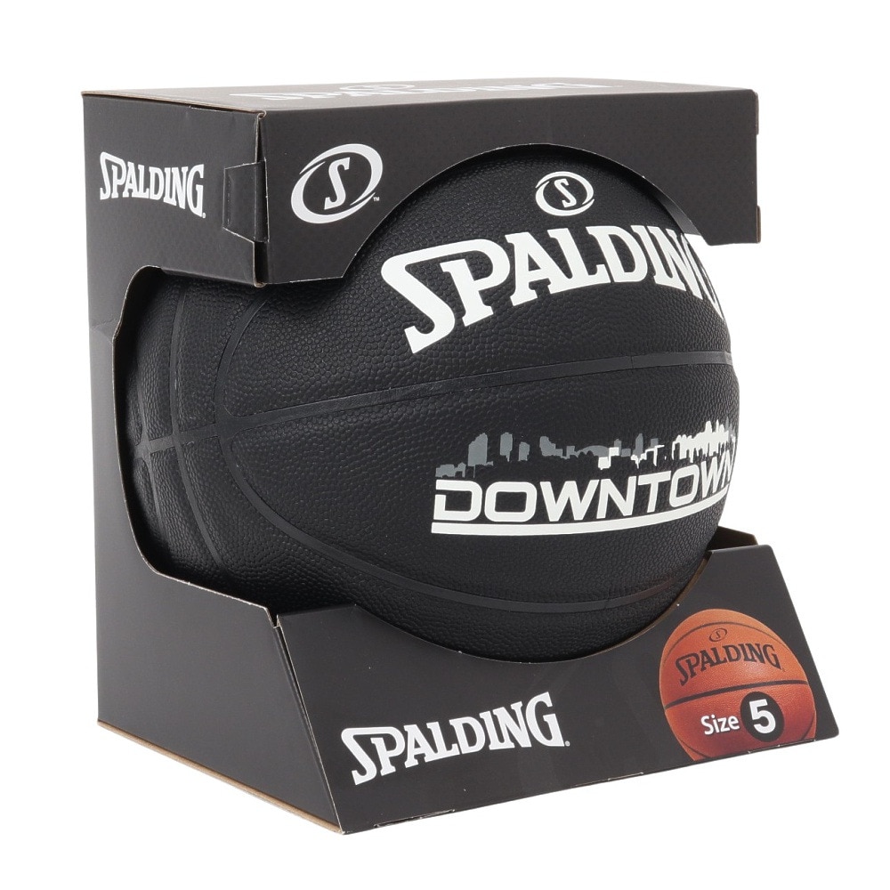スポルディング（SPALDING）（レディース）バスケットボール 5号球 (小学校用) ジュニア ダウンタウン PU コンポジット ブラック 76-587J 自主練