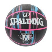 スポルディング（SPALDING）（レディース）バスケットボール 6号球 マーブル ブラックネオン ラバー 84-409Z