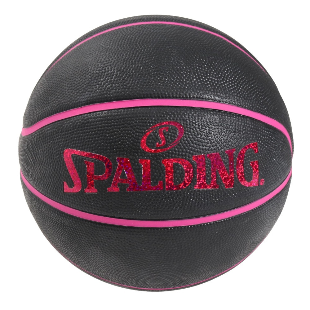 スポルディング（SPALDING）（レディース）バスケットボール ホログラム ブラック×ピンク 6号球 84-534J 屋外 室外