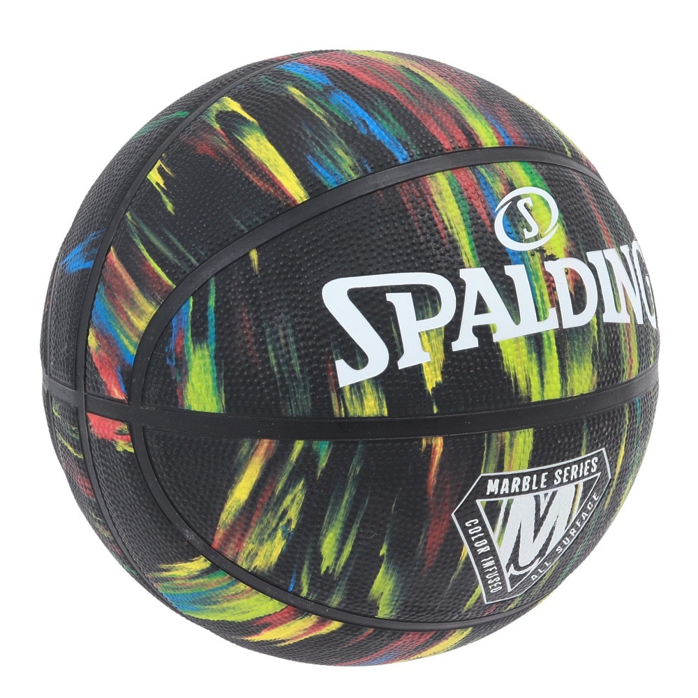 スポルディング（SPALDING）（メンズ、レディース）バスケットボール 6号球 マーブル ブラック ラバー 84-407Z