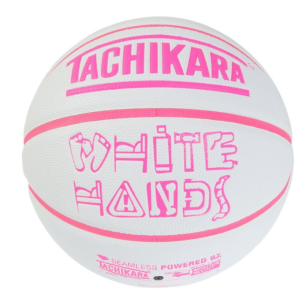 タチカラ（TACHIKARA）（レディース）バスケットボール 6号球 WHITEHANDS ホワイト×ピンク size6 SB6-207